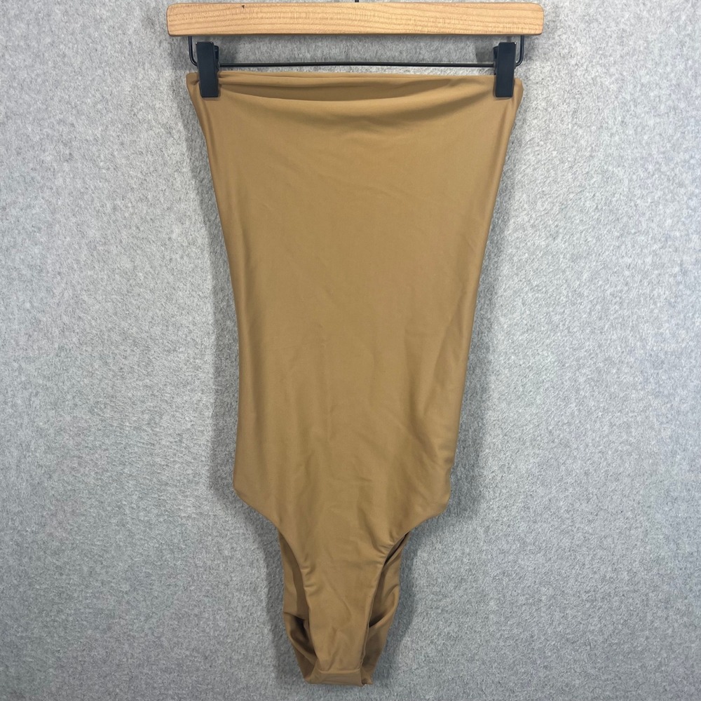 Mikoh Santorini‎ Strappy One Piece Swimsuit Women XL Tan Cutout Back NWT